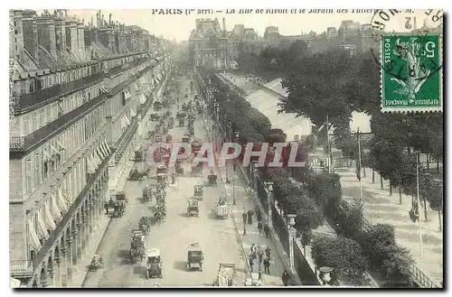 Cartes postales Paris La Rue de Rivoli et le Jardin des Tuileries