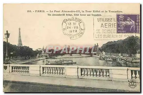 Ansichtskarte AK Paris Le Pont Alexandre III la Tour Eiffel et le Trocadero