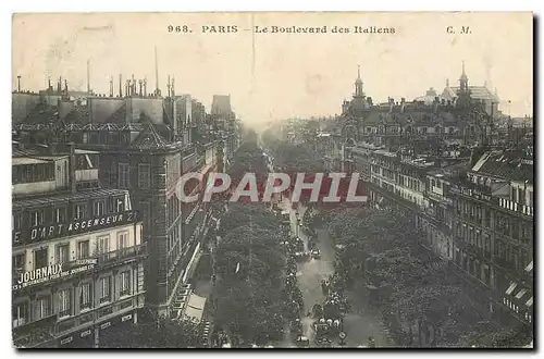 Cartes postales Paris Le Boulevard des Italiens