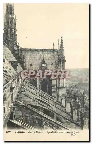 Cartes postales Paris Notre Dame Contreforts et Gargouilles