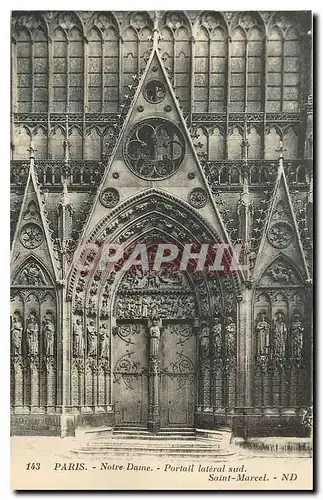 Cartes postales Paris Notre Dame Portail lateral sud Saint Marcel