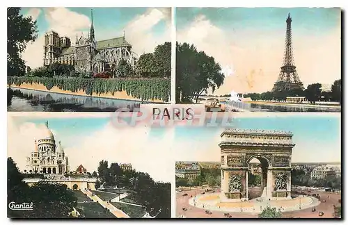 Cartes postales Paris Notre Dame La Tour Eiffel Le Sacre Coeur l'Arc de Triomphe