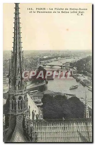 Cartes postales Paris La Fleche de Notre Dame et le Panorama de la Seine cote Est