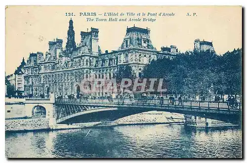 Cartes postales Paris l'Hotel de Ville et le Pont d'Arcole