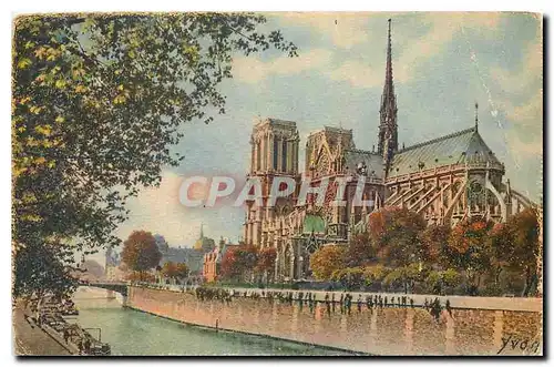 Ansichtskarte AK Paris Notre Dame et le Square de l'Archeveche