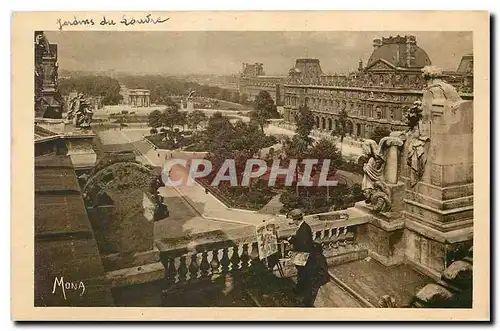 Cartes postales Les Petits tableaux de Paris Perspective sur les jardins du Louvre et des Tuileries