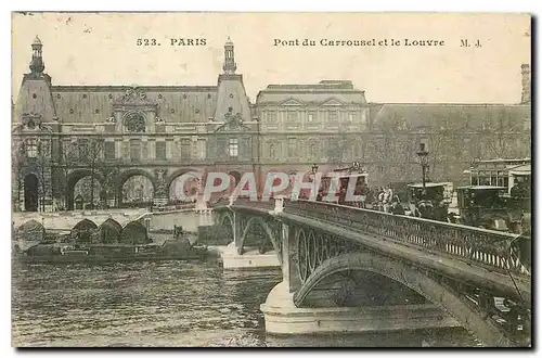 Cartes postales Paris Pont du Carrousel et le Louvre