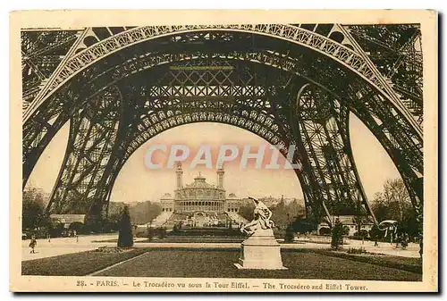 Ansichtskarte AK Paris Le Trocadero vu sous la Tour Eiffel