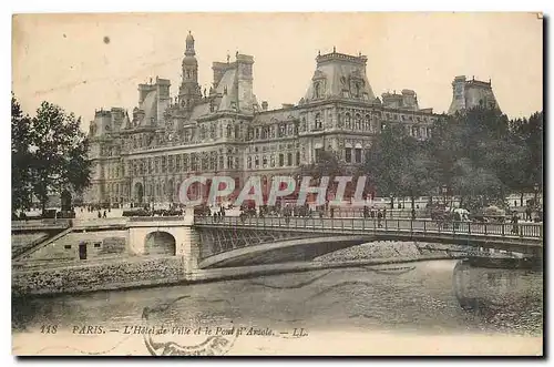 Cartes postales Paris L'Hotel de Ville et le Pont d'Arcole