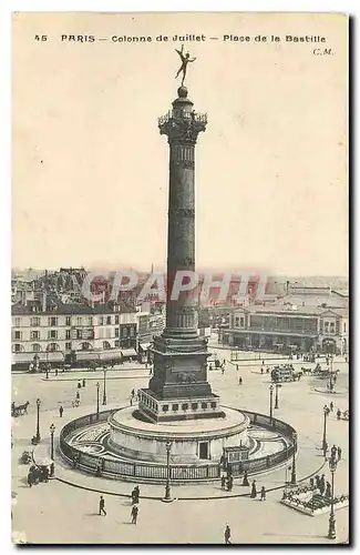 Cartes postales Paris Colonne de Juillet Place de la Bastille