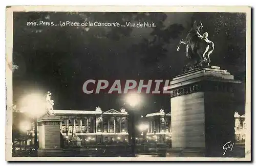 Cartes postales Paris la Place de la Concorde Vue de Nuit