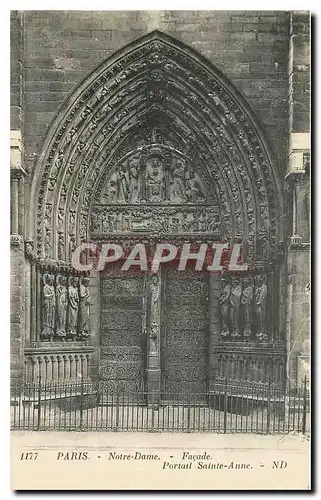 Ansichtskarte AK Paris Notre Dame Facade Portail Sainte Anne