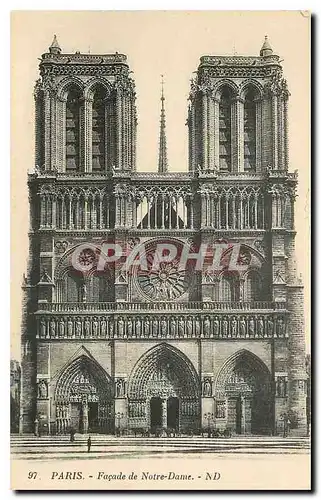 Cartes postales Paris Facade de Notre Dame