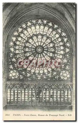 Cartes postales Paris Notre Dame Rosace du Transpert Nord