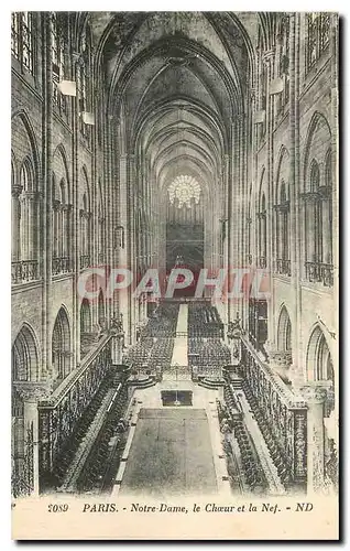 Cartes postales Paris Notre Dame Le Choeur et la Nef