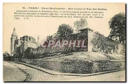 Cartes postales Paris Vieux Montmartre Rue Corlot et Rue des Saules