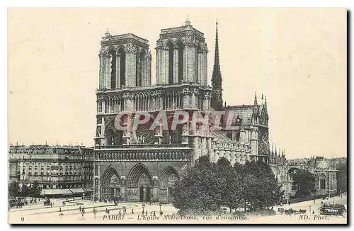 Cartes postales Paris L'Eglise Notre Dame vue d'ensemble