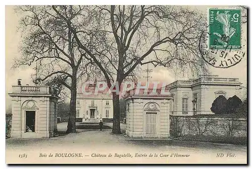 Cartes postales Bois de Boulogne Chateau de Bagatelle Entree de la Cour d'Honneur