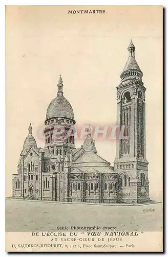 Cartes postales Montmartre Au Sacre Coeur de Jesus