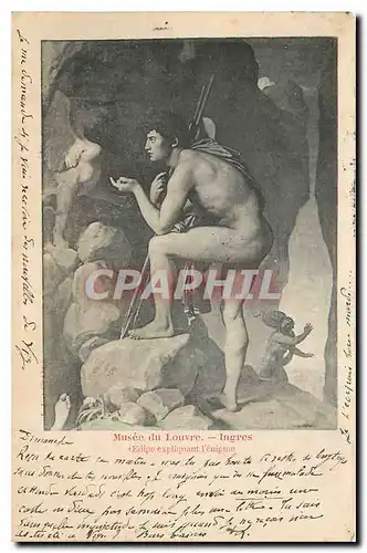 Cartes postales Musee du Louvre Ingres Oeulipe expliquant l'enigme