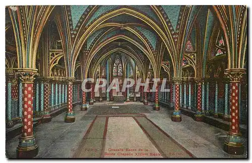 Cartes postales Paris Chapelle Basse de la Sainte Chapelle