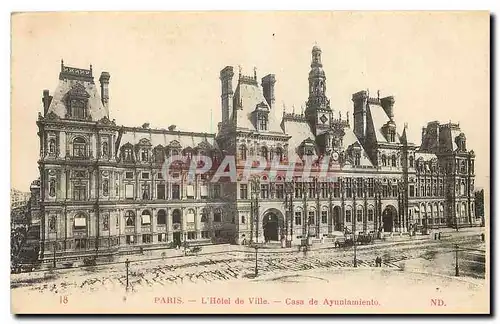 Cartes postales Paris L'Hotel de Ville