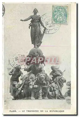 Cartes postales Paris Le Triomphe de la Republique Lion