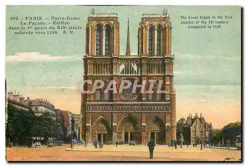 Cartes postales Paris Notre Dame la Facade