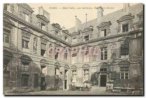 Cartes postales Paris Hotel Sully cour interieur Rue Saint Antoine