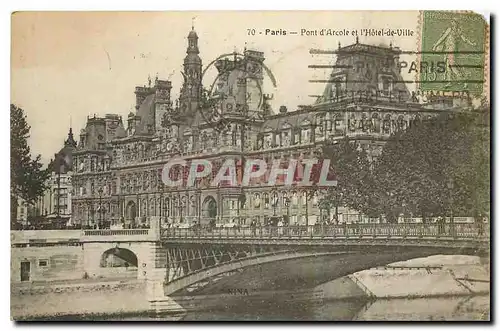 Cartes postales Paris Pont d'Arcole et l'Hotel de Ville