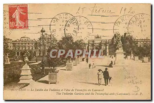 Ansichtskarte AK Paris Le Jardin des Tuileries et l'Arc de Triomphe du Carrousel