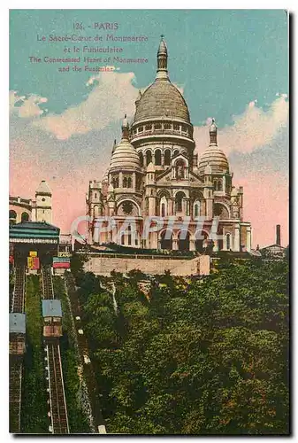 Cartes postales Paris Le Sacre Coeur de Montmartre et le Funiculaire