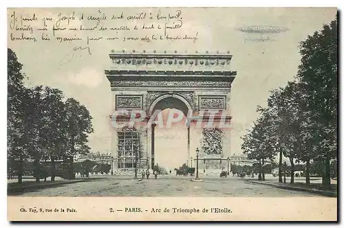 Cartes postales Paris Arc de Triomphe de l'Etoile Zeppelin Dirigeable