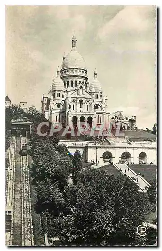 Cartes postales Paris Basilique du Sacre Coeur de Montmartre et le funiculaire