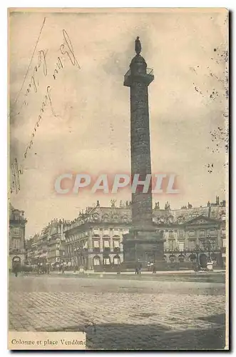 Cartes postales Colonne et place Vendome