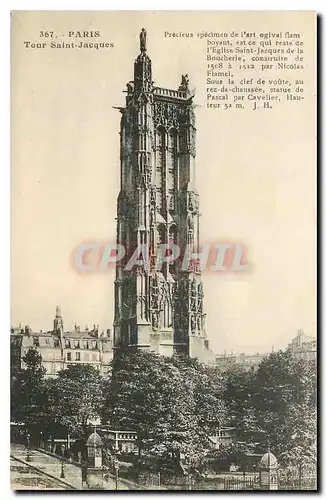 Cartes postales Paris Tour Saint Jacques