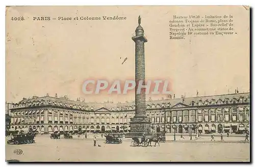 Cartes postales Paris Place et Colonne Vendome