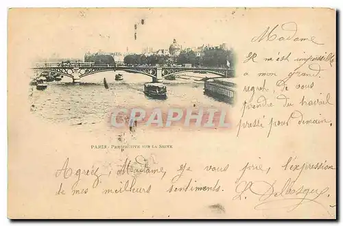 Cartes postales Paris Perspective sur la Seine