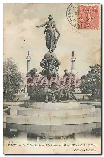 Ansichtskarte AK Paris Le Triomphe de la Republique par Dalou Place de la Nation Lion