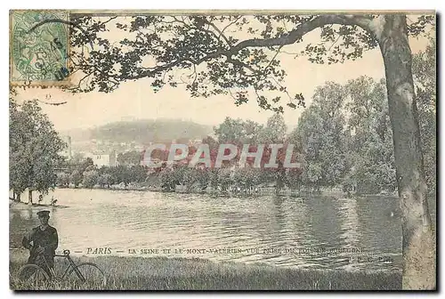 Cartes postales Paris La Seine et le mont Valerien vue prise du Bois de Boulogne Velo Cycle