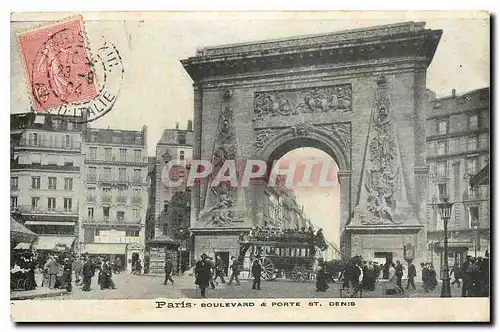 Cartes postales Paris Boulevard et Porte St Denis