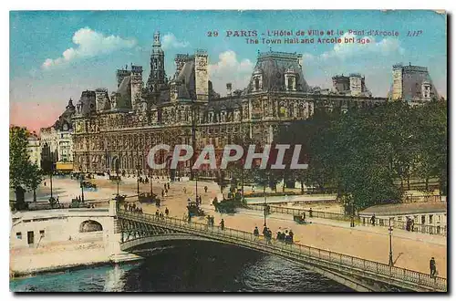 Cartes postales Paris l'Hotel de Ville et le Pont d'Arcole