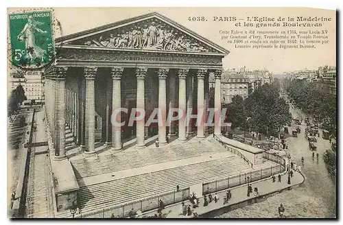 Cartes postales Paris l'Eglise de la Madeleine et les grands Boulevards