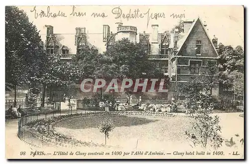 Cartes postales Paris l'Hotel de Cluny