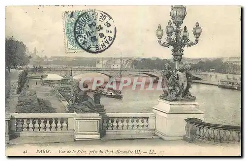 Ansichtskarte AK Paris Vue de la Seine prise du Pont Alexandre III