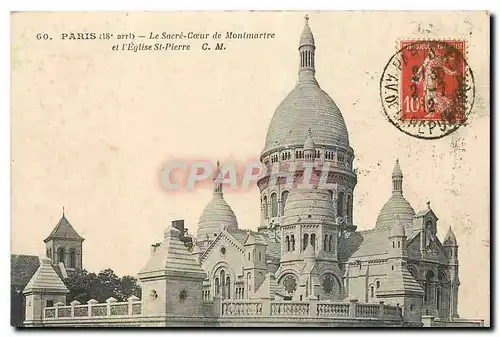 Ansichtskarte AK Paris Le Sacre Coeur de Montmartre et l'Eglise St Pierre