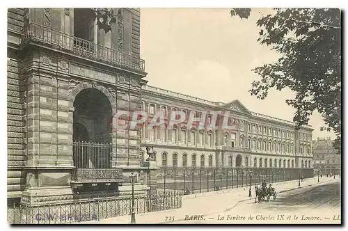 Cartes postales Paris La Fenetre de Charles IX et le Louvre