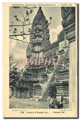 Cartes postales Exposition Coloniale Internationale Paris Temple d'Angkon Facade Est