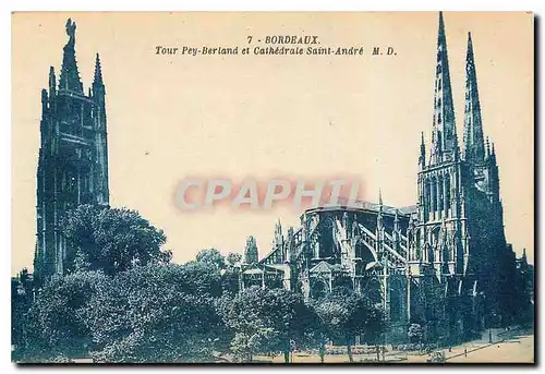 Cartes postales Bordeaux Tour Pey Berland et Cathedrale Saint Andre