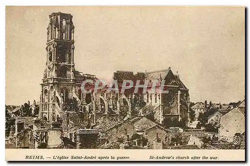 Ansichtskarte AK Reims L'eglise Saint Andre apres la guerre